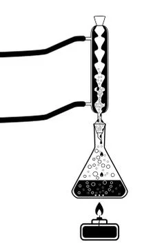 Setup for reflux - boiling of solution Stock Illustration