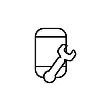 Setup smartphone icon. vector illustration black on white background Stock Illustration