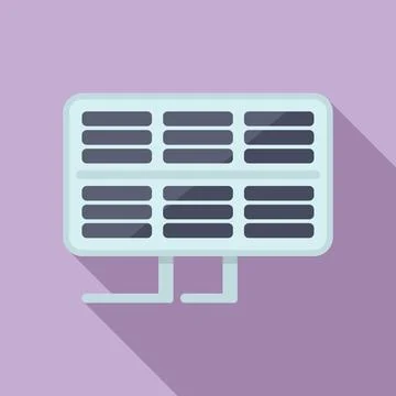 Setup solar panel icon flat vector. Fixture module Stock Illustration