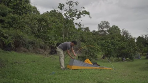 Setup Tent Time Lapse Stock Footage 158354358
