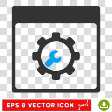 Setup Tools Calendar Page Eps Vector Icon Ilustração Stock