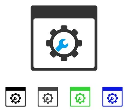 Setup Tools Calendar Page Flat Icon Ilustração Stock