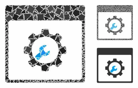 Setup tools calendar page Mosaic Icon of Tremulant Elements Stock Illustration