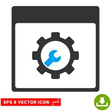 Setup Tools Calendar Page Vector Eps Icon Ilustração Stock