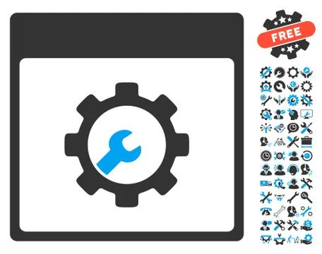 Setup Tools Calendar Page Vector Icon With Bonus Ilustração Stock