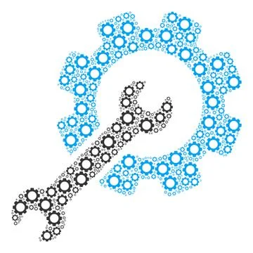 Setup Tools Composition of Gears Stock Illustration