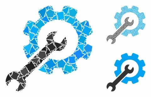 Setup tools Composition Icon of Rough Parts 스톡 일러스트