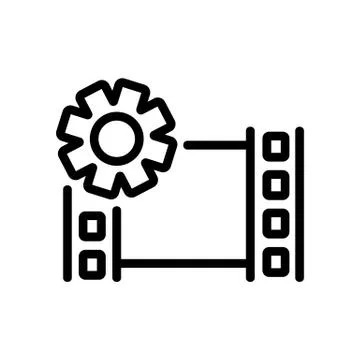 Setup video icon vector outline illustration Stock Illustration