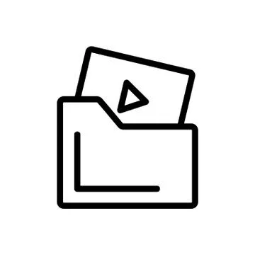 Setup video icon vector outline illustration Stock Illustration