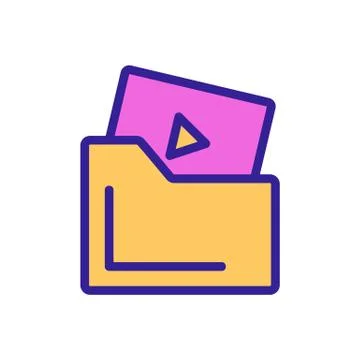 Setup video icon vector outline illustration Stock Illustration