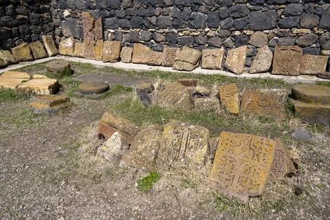Sevan, Armenia - 2025, April 20, Armenian khachkars Stock Photos