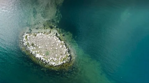 Sevan lake fly Armenia Stock Footage 101980469