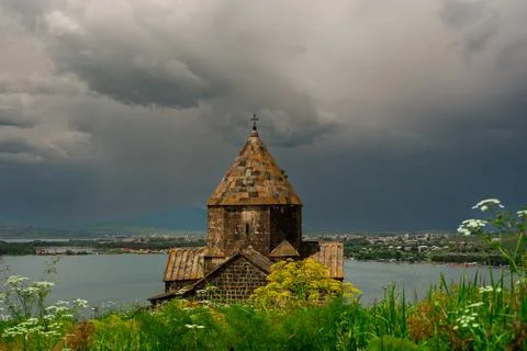 Sevanavank Monastery, located on a peninsula on the shore of Lake Sevan. Stock Photos