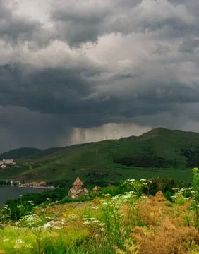 Sevanavank Monastery, located on a peninsula on the shore of Lake Sevan. Stock Photos
