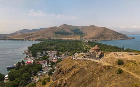 Sevanavank Monastery on Sevan Peninsula in Armenia Stock Photos