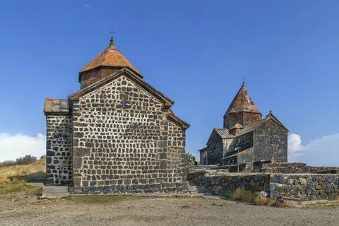 Sevanavank is a monastic complex located on a peninsula at the northwestern Stock Photos