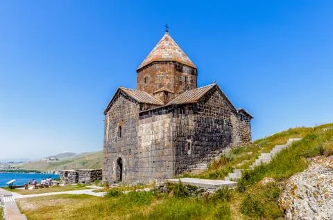 Sevanavank (Sevan Monastery), a monastic complex located on a  shore of Lake Stock Photos
