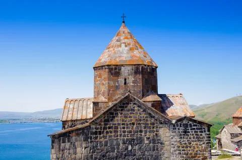 Sevanavank (Sevan Monastery), a monastic complex located on a  shore of Lake Stock Photos