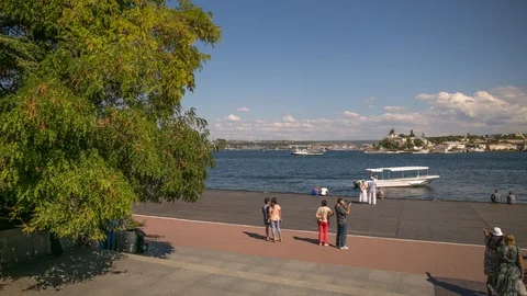 Sevastopol Bay day hyper lapse. Crimea landmarks Stock-Footage 85950828