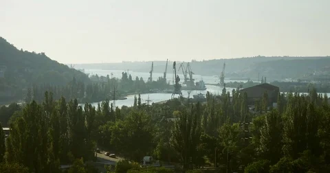 Sevastopol Bay at midday Stock Footage 70971864