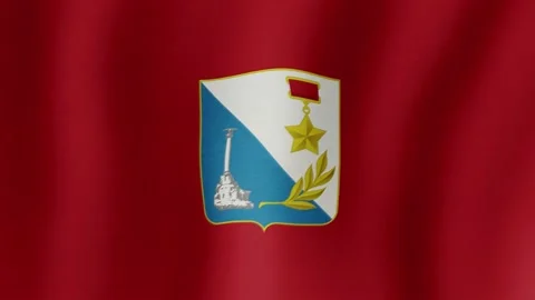 Sevastopol. The flag flutters in the wind Видео 213863822