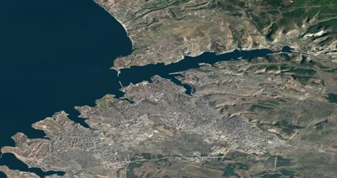 Sevastopol map with 3d relief 4K satellite ground Stock Footage 209140408
