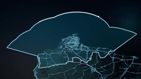 Sevastopol Ukraine Glowing Digital Map Animation 4K 库存影片 339638923