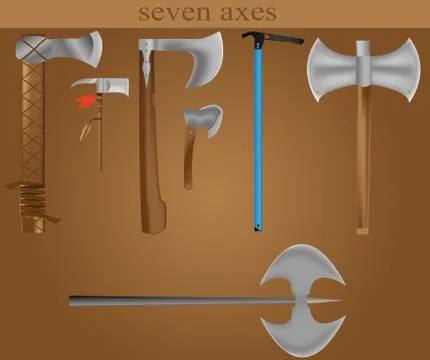 Seven axes Stock Illustration