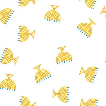 Seven-branched candlestick vector seamless pattern color Illustrazione stock
