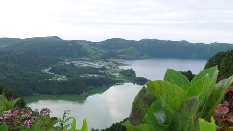 Seven cities lake azores sao miguel portugal Stock Footage