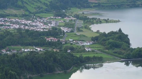 Seven cities lake azores sao miguel portugal Stock Footage