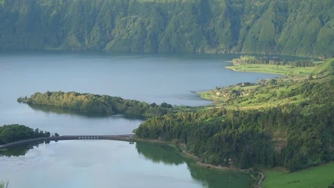Seven cities lake azores sao miguel portugal 4k Stock Footage