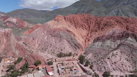 Seven Colors Hill, Lateral Tracking Shot, Humahuaca, Jujuy, Argentina Stock Footage 342273495
