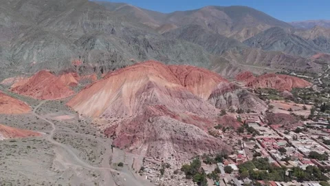 Seven Colors Hill, Lateral Tracking Shot, Humahuaca, Jujuy, Argentina Stock Footage 342276386