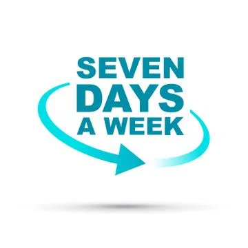 Seven days blue Stock Illustration