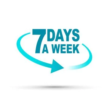 Seven days blue Stock Illustration