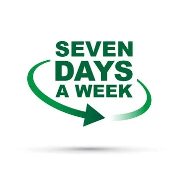 Seven days green Stock Illustration