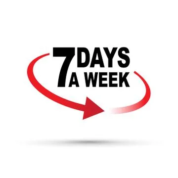 Seven days red Stock Illustration