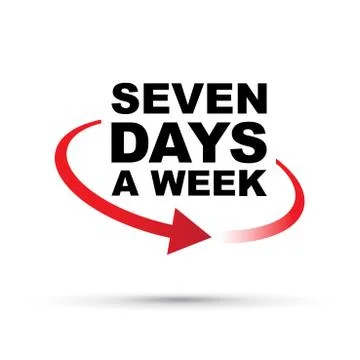 Seven days red Illustrazione stock