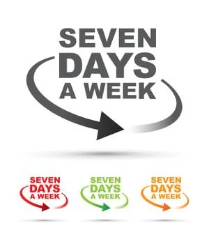 Seven days set Stock Illustration