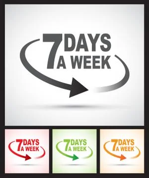 Seven days set Stock Illustration
