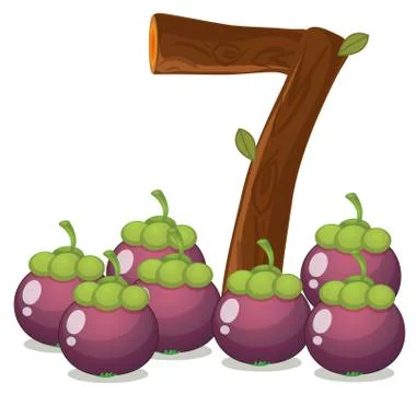 Seven eggplants Illustrazione stock