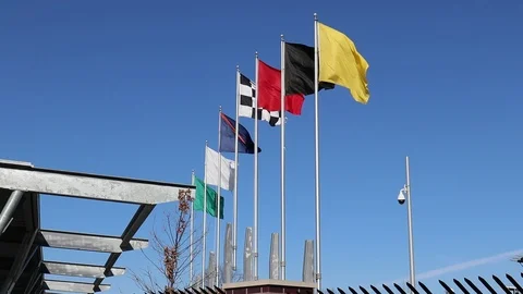 The Seven Flags of Racing at Indianapolis Motor Speedway III Stock Footage 101067800
