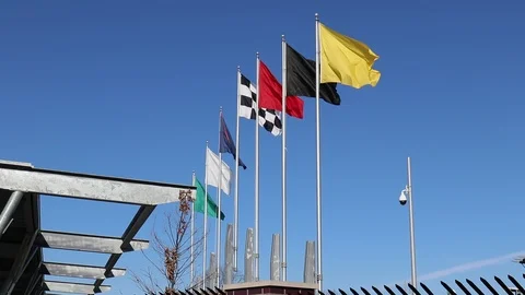 The Seven Flags of Racing at Indianapolis Motor Speedway III Stock Footage 101068897