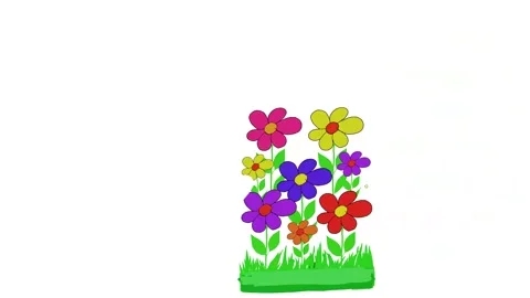 Seven flowers motion graphics video Stock Footage 297206527