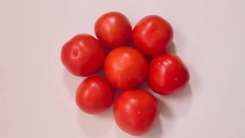 Seven fresh, round tomatoes Stock Footage 315541305