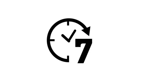Seven hours duration animation clock time schedule countdown motion Stock Footage 330540595