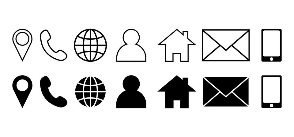 Seven Icon Set Vector Design Stock Illustration