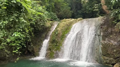 Seven-level waterfall Stock Footage 246090096