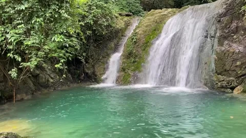 Seven-level waterfall Stock Footage 246090158